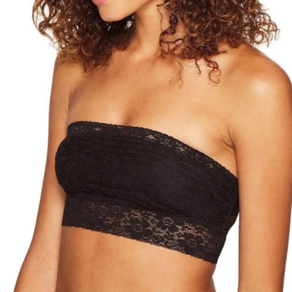 NWT Free People Bra Bandeau Scallop Lace Black